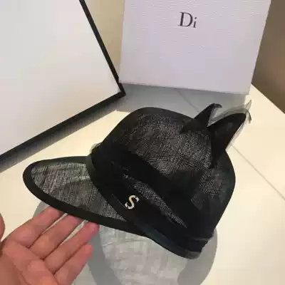 Paris Gulinaza with curved eaves Straw Hat sun hat children summer sunscreen beach hat tide cap