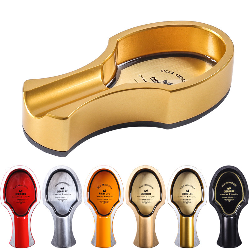 Monsoon High-end Cigar Ashtrays Metal Personality Portable Cigar Special Ash Jar Cylinder Living Room Home Ashtray 