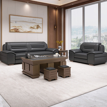 Business office sofa modern simple negotiation reception room rest leather office conference sofa tea table combination