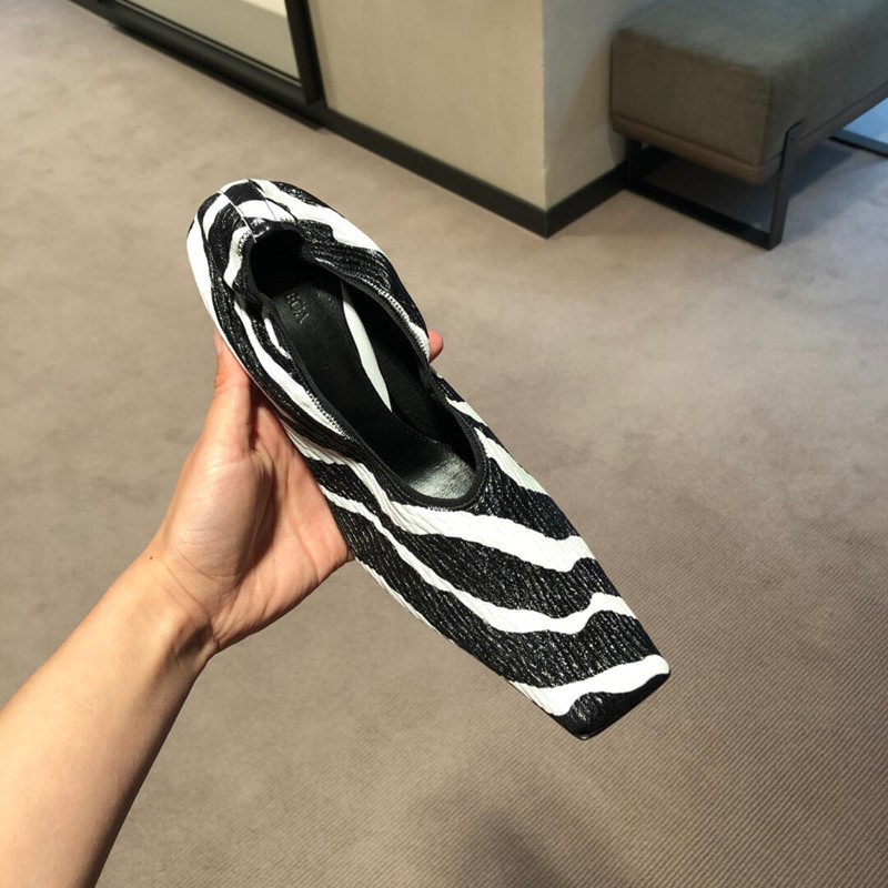 Europe and the United States 2020 autumn and winter new zebra print high heels retro square toe witch shoes stiletto ladies soft leather shoes women