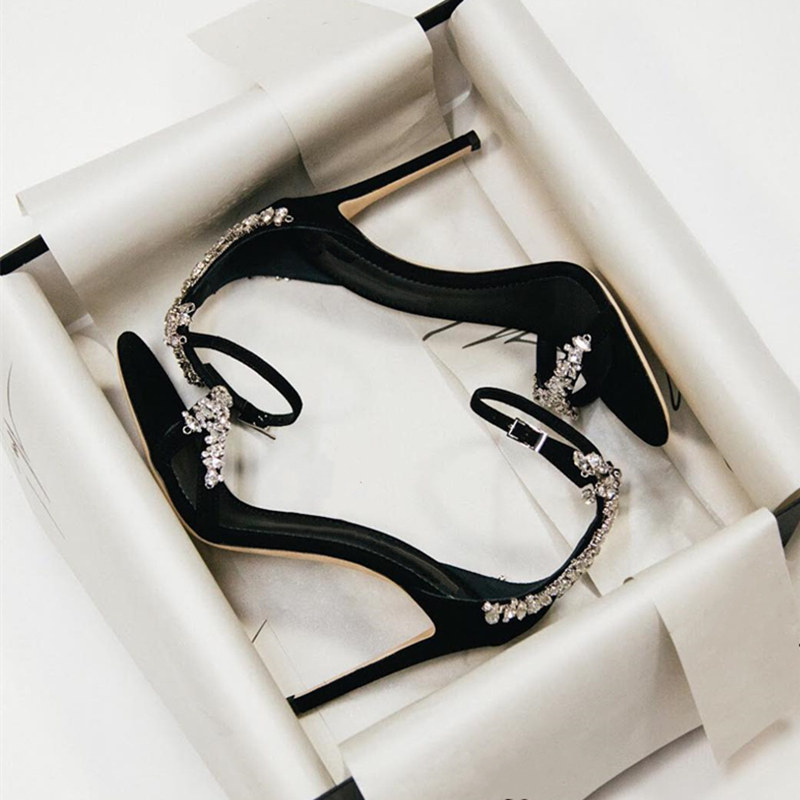 Ins star with the same word buckle sandals women's summer 2022 new rhinestone ladies banquet high heels women's stilettos