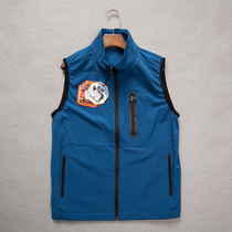 Outdoor sports vest mens thin spring and autumn large size quick-drying Korean version of stand collar breathable waistcoat leisure fishing vest