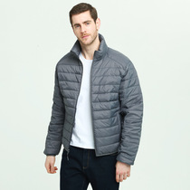 Heavy recommended European and American single down jacket mens large size white duck down collar light warm cotton coat outdoor casual jacket