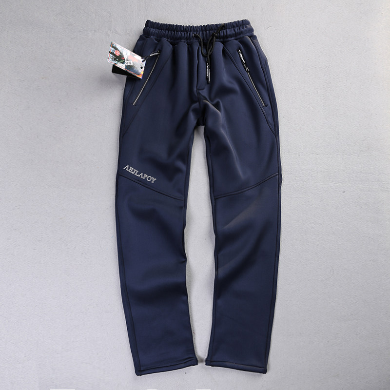 Outdoor sports Korean soft shell pants mountaineering ski stormtrooper pants men elastic waist warm windproof large size casual pants men