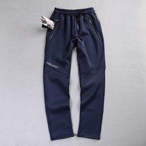 Outdoor sports Korean soft shell pants mountaineering ski assault pants men elastic waist warm windproof large size casual pants men