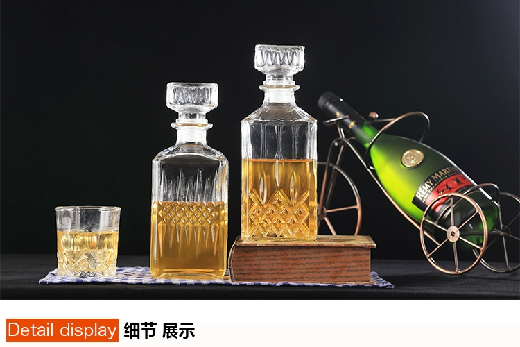 Phòng di truyền sáng tạo dày rượu vang đỏ chai thủy tinh decanter với nắp lưu trữ rượu vang - Rượu vang