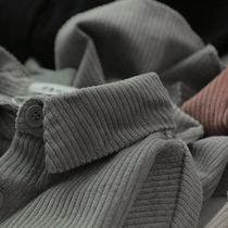 Retro BF neutral wind thick water wash cotton corduroy shirt female loose thin student Joker coat long