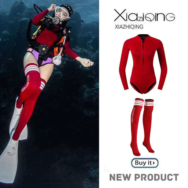 New Xueyue Haoyue 2MM diving suit one-piece snorkeling warm wet suit quick-drying surfing suit jellyfish sun protection swimsuit