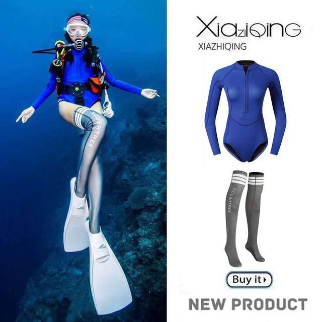 New Xueyue Haoyue 2MM diving suit one-piece snorkeling warm wet suit quick-drying surfing suit jellyfish sun protection swimsuit