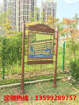 Community floor plan diversion point sign multiple guide signs scenic spot public sign street sign iron art direction sign