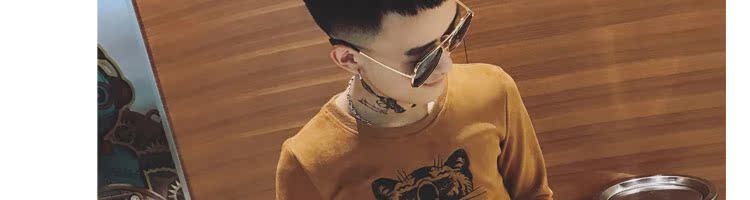 Mùa thu đông nam áo thun dài tay phiên bản Hàn Quốc của anh chàng áo len trùm đầu tinh thần xã hội Slim cộng với quần nhung tròn cổ dày áo khoác hoodie nam