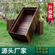 Anticorrosion Wood Flower Box, Rectangular Garden Balcony Vegetable Pot, Simulated Bamboo Base, Carbonized Flower Pot, Various Specifications