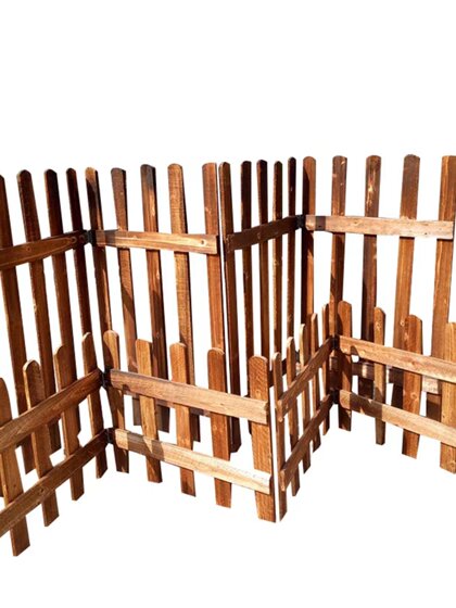 Courtyard Anti-Corrosion Wooden Fence, Guardrail, Wooden Stakes, Wooden Fence, Picket Fence, Enclosure, Balcony Flower Bed, Wall Fence 2m