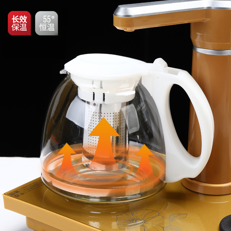 Tea bar teapot insulated flushing teapot with filter stainless steel liner single pot glass pot adapted to new flight boom