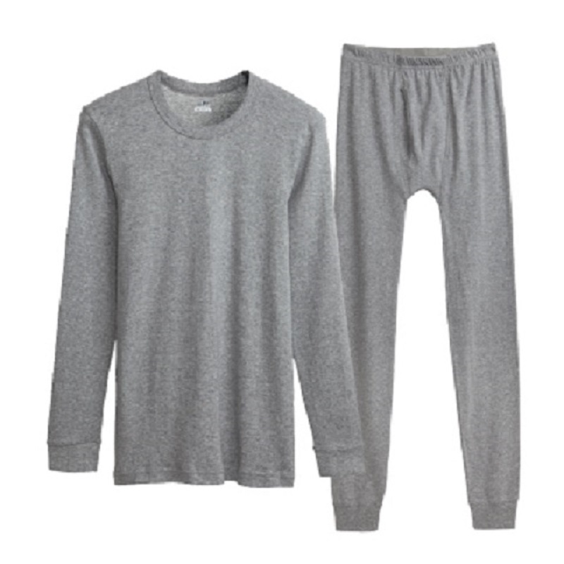 Three-gun underwear full cotton round collar thin cotton men's autumn and winter workout slim fit and warm autumn clothes sanitary pants suit 21845D0