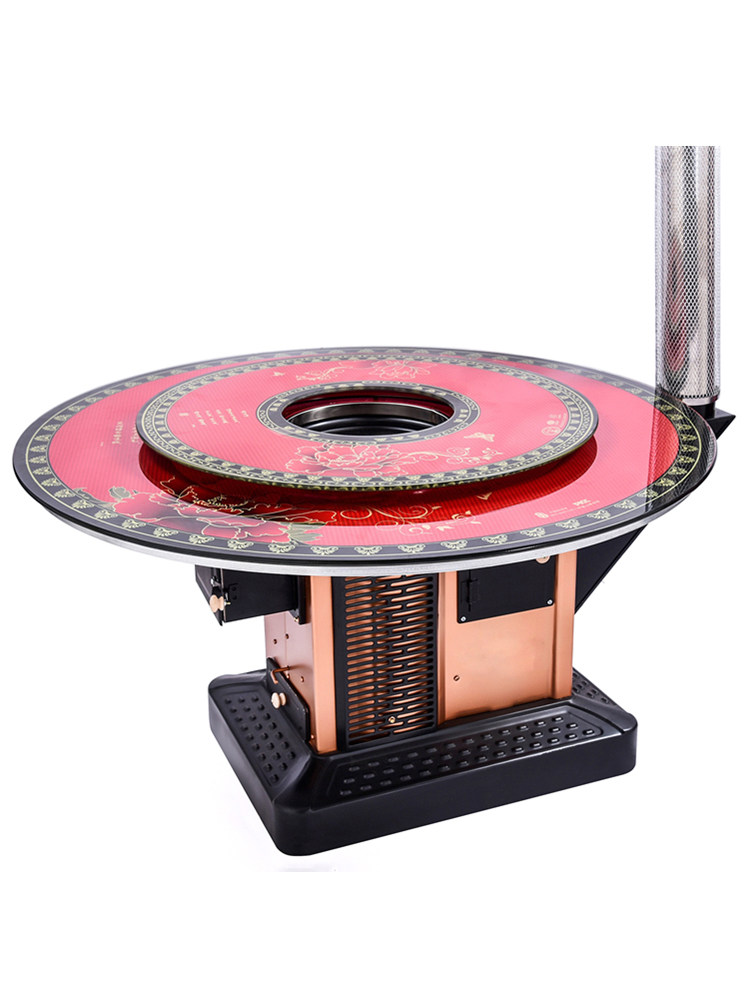 Dual-Purpose Heating Stove for Wood and Coal, Indoor Smokeless Wood-Burning Stove, Household Coal Return-Flue Stove, Rural Gasification Wood Stove