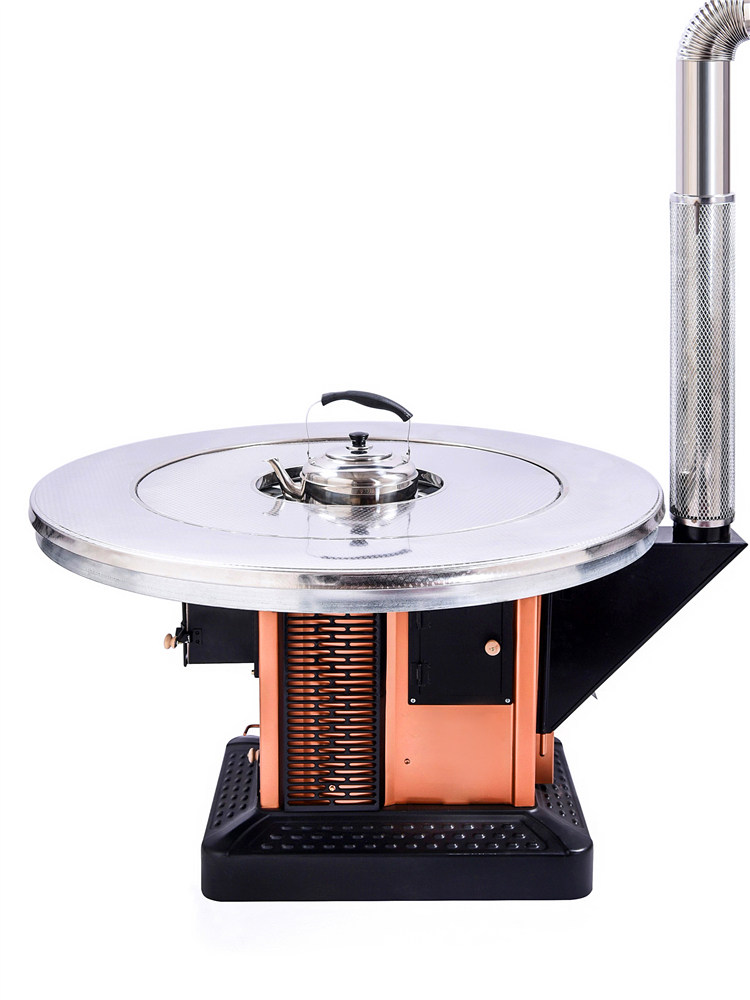 Dual-Purpose Heating Stove for Wood and Coal, Indoor Smokeless Wood-Burning Stove, Household Coal Return-Flue Stove, Rural Gasification Wood Stove