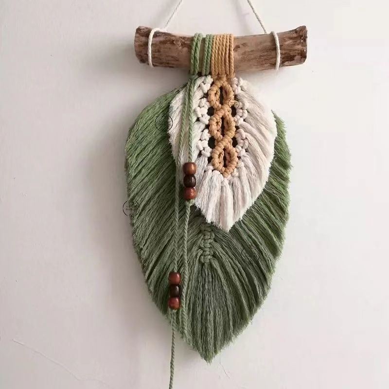 ins Bohemian Hand-Woven Colorful Feather Tapestry Internet-Famous Tassel Homestay Wall Decoration