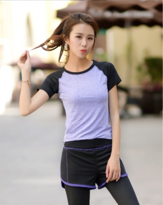 Mùa xuân và mùa hè phụ nữ tập thể dục ngắn tay chạy bộ yoga nhanh khô quần áo mỏng giảm béo hoang dã áo phông chạm đáy áo ba lỗ gym