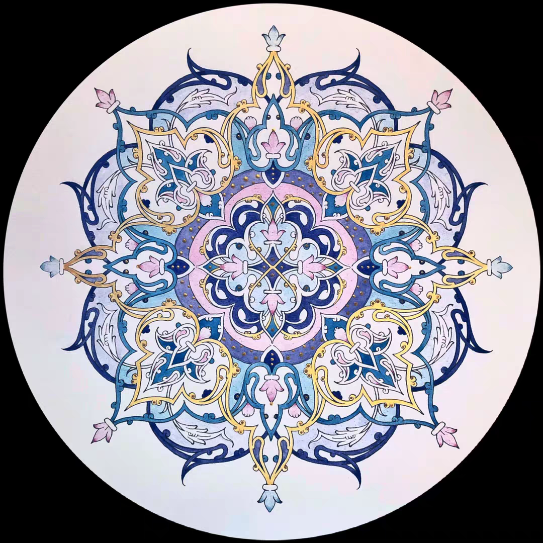 Turkish art coloring painting Adult meditation decompression Hand-painted coloring painting (Coloring world)