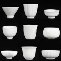 Defied White Porcelain Sheep Fat Glazed Tea Cup Tasting Cup Gift LOGO Custom Lettering Pure White Porcelain Bucket Hat Cup Giver