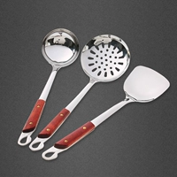 Thìa bếp inox đặt nhà đầy đủ bộ muỗng dày xẻng colander xào xào dụng cụ nấu ăn muỗng xẻng dụng cụ nhà bếp chảo gang