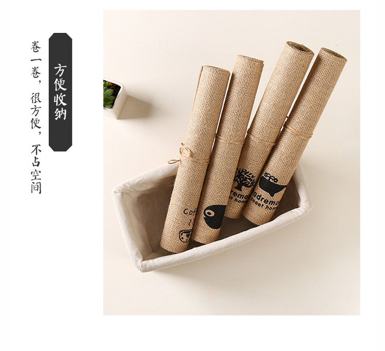 Nhật bản phong cách nghệ thuật cách nhiệt placemat vải hình chữ nhật bảng mat trái cây bát pad bảng vải món ăn mat coaster bông bộ đồ ăn mat khăn trải bàn ăn cao cấp