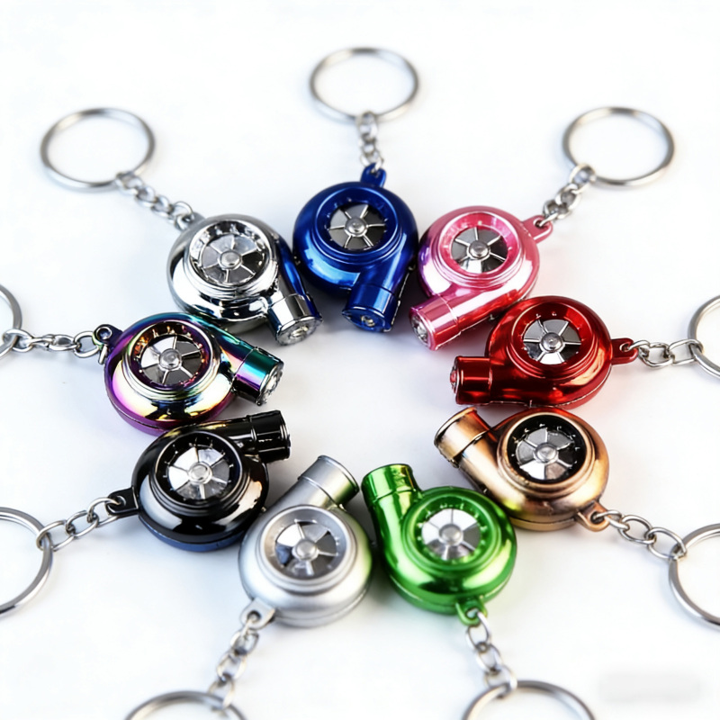 Car Keychain Turbo Rotating Sounder Pendant Car Interior Decoration Electronic Turbocharger Toy with Light Car Keychain Turbo Rotating Sounder Pendant Car Interior Decoration Electronic Turbocharger Toy with Light