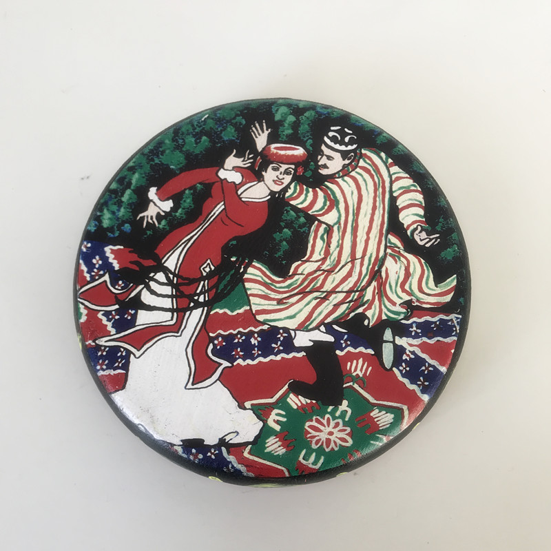 Xinjiang Uygur Ethnic Artisanal Musical Instrument Color Plotter Hand Drum Song Stage Decoration Dance Performance Props 20 cm