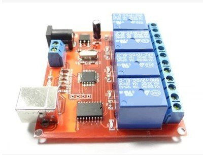 4路 12V 电脑USB控制开关 免驱继电器模块 PC 智能控制器