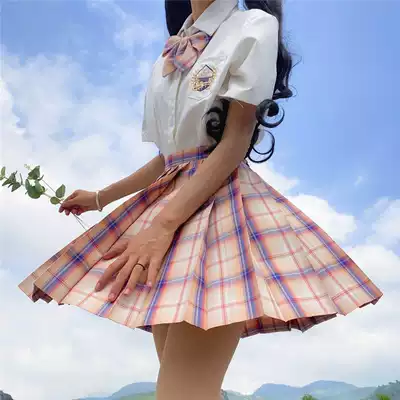 Spot iqcq balloon bear original (maple fall)jk uniform skirt Japanese college style pleated plaid