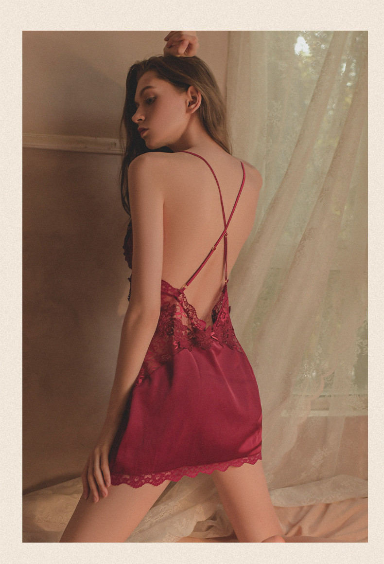 Трансграничная торговля, брендовая сексуальная элитная пижама, эффект подтяжки, V-образный вырез 