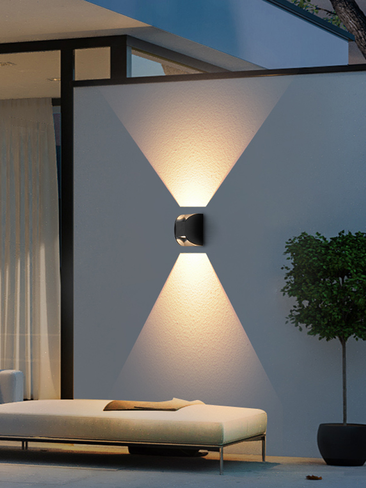 Outdoor double-headed wall lamp modern minimalist exterior wall decoration up and down luminescent led lamp waterproof aisle lamp balcony wall lamp