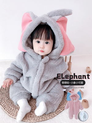 Han Edition Children's clothing male and female baby autumn and winter clothing plug-fit baby thickening hood warm hat outside