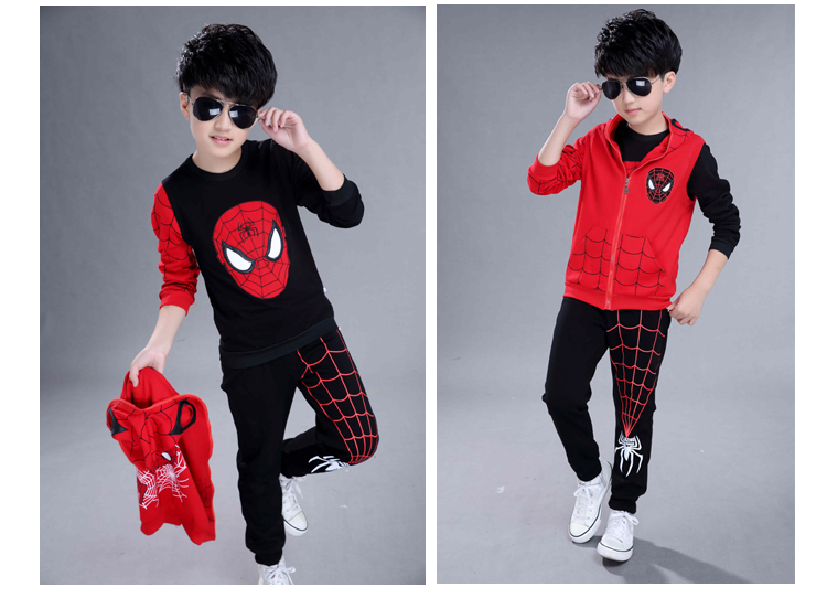 6 chàng trai mùa xuân và mùa thu phù hợp với 9 spiderman vest ba mảnh phù hợp với 7 chàng trai thể thao new 8 trẻ em của Altman quần áo áo khoác bé trai