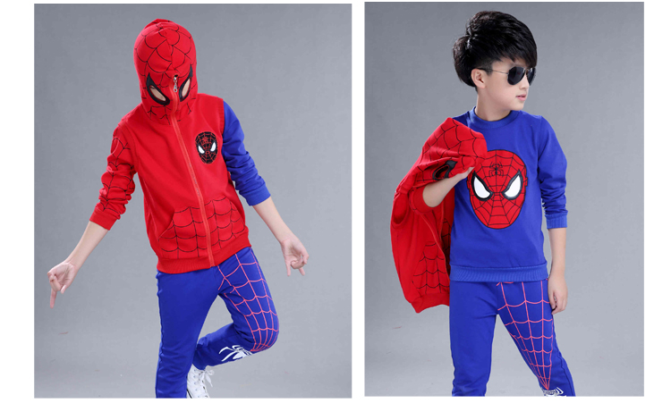 6 chàng trai mùa xuân và mùa thu phù hợp với 9 spiderman vest ba mảnh phù hợp với 7 chàng trai thể thao new 8 trẻ em của Altman quần áo áo khoác bé trai