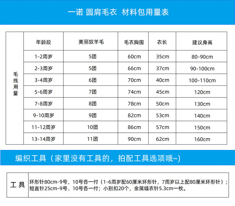 diy编织材料包 明月手作一诺 圆肩毛衣从领口往下编织 棒针毛线材料包送教程视频