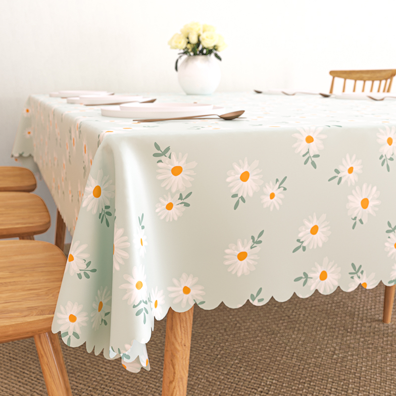 pvc table cloth waterproof and oil-free field garden flowers desk table tablectable table cloth tea table cushion dins wind rectangle