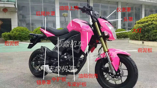 Little Flying Eagle Fy Little Monkey Little Monster 150 Motorcycle Shell Street Bike Accessories Plastic Parts Fuel Tank Side Shell Steel Rim