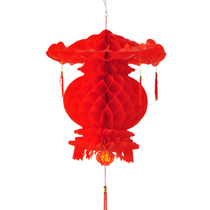 Red Plastic Paper Cai Jin Bao Honeycomb Small Paper Red Lantern Store Spring Festival New Years Day Opening Interior Decoration