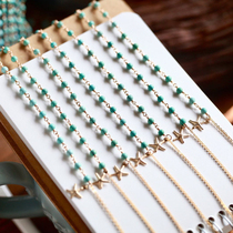 Noisy witch shop 7nows) turquoise silver gilded anklets auspicious nap wish the wearer good luck good mood