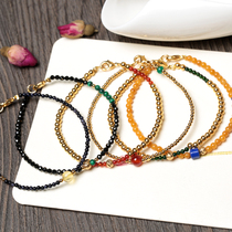 Haunted witch shop 7nows) Golden with beads meaning six six big Shun Daji small series agate bracelet