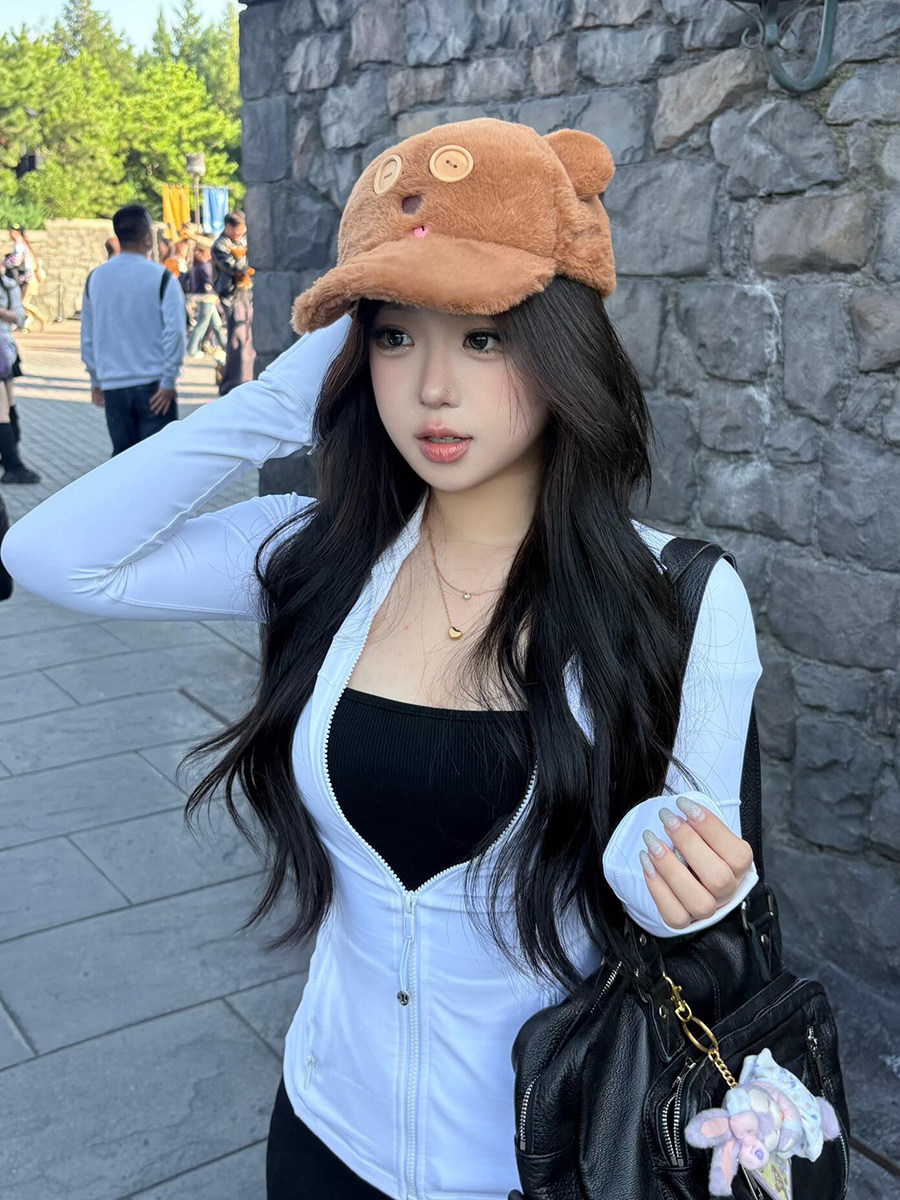 Button Tim Bear Plush Duckbill Hat 2025 Autumn/Winter New Global Peripheral Cute Versatile Tim Baseball Cap