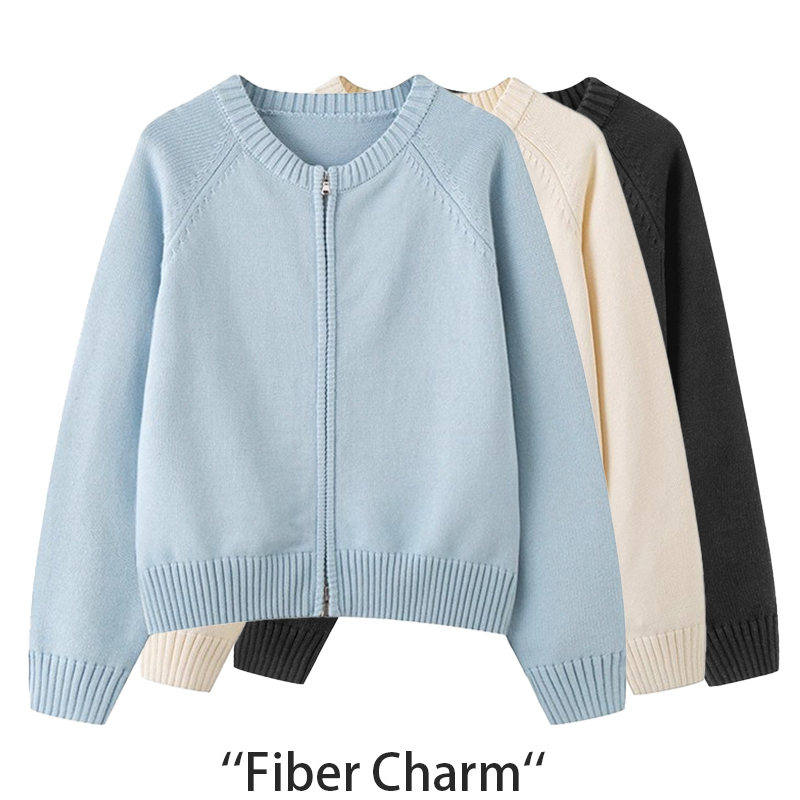 【Premium Quality】100% Pure Cotton Knitted Cardigan for Women, Thick Sweater with Zipper, Unique Design Short Jacket