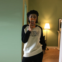 Leather edge wool Net red beret female autumn and winter Korean version of Japanese Joker British painter hat black Bud hat