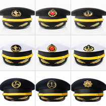 Captain Hat Men and Women General Sailors Hat Maritime Crew Marine Crew Hat Marine Hat Seafarer Hat School Stage Cap