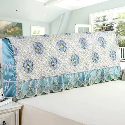 Bed cover cover Simple modern household dust cover 1 5m1 8m All-inclusive thick cotton leather bed back cover protective cover