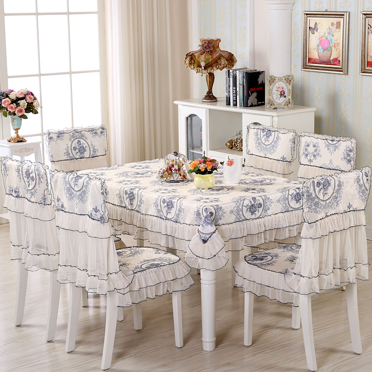 Khăn trải bàn nông thôn hình chữ nhật bảng ghế vải đệm ghế bìa vải set ren ghế đặt bàn cà phê ghế ăn tập Châu Âu mẫu khăn trải bàn hội nghị