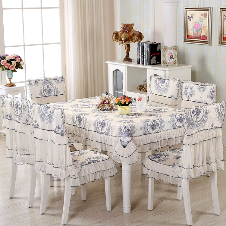 Khăn trải bàn nông thôn hình chữ nhật bảng ghế vải đệm ghế bìa vải set ren ghế đặt bàn cà phê ghế ăn tập Châu Âu khăn trải bàn ghế gỗ