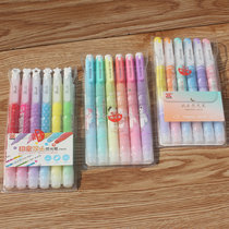 Tianzhuo 625 double-headed highlighter cute Korean version of the student key marker pen painting brush set new product